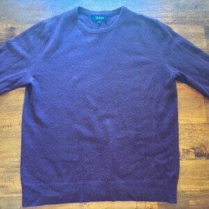 Cashmere Quince Men’s Crewneck Sweater – Size Medium – Maroon Brown